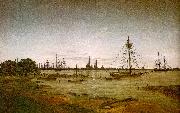 Caspar David Friedrich Port by Moonlight oil painting reproduction